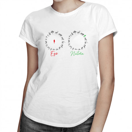 Ego / Natura - damska koszulka z nadrukiem