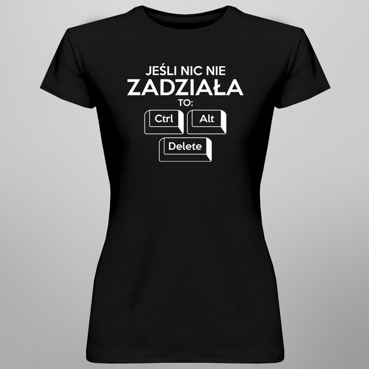Jeśli nic nie zadziała to: ctrl + alt + delete - damska koszulka z nadrukiem