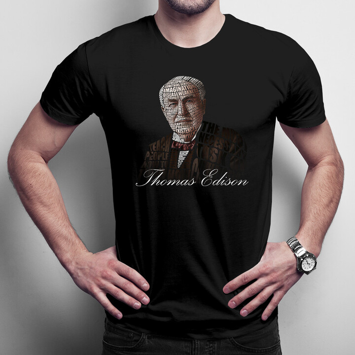 Thomas Edison - męska koszulka z nadrukiem