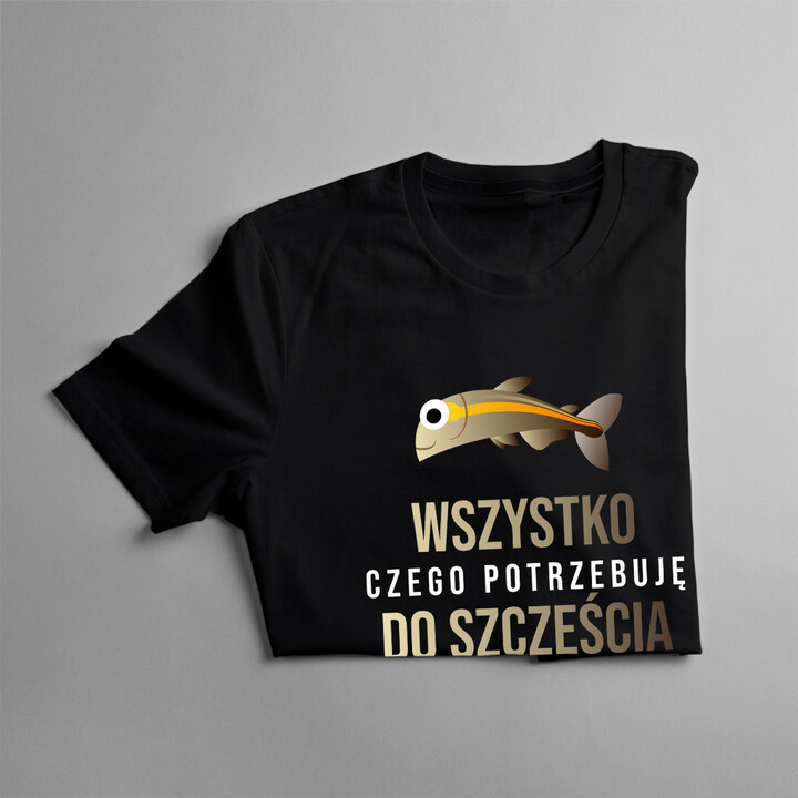 Wszystko czego potrzebuję do szczęścia to wędkowanie - damska koszulka z nadrukiem