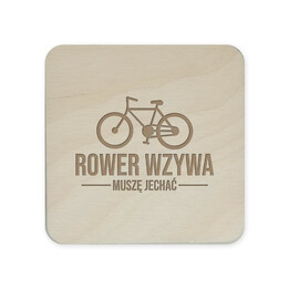 Rower wzywa, muszę jechać - komplet podkładek pod kubek z grawerem