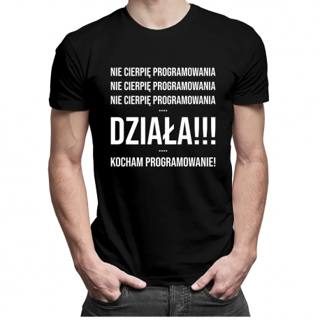 Nie cierpię programowania - męska koszulka z nadrukiem