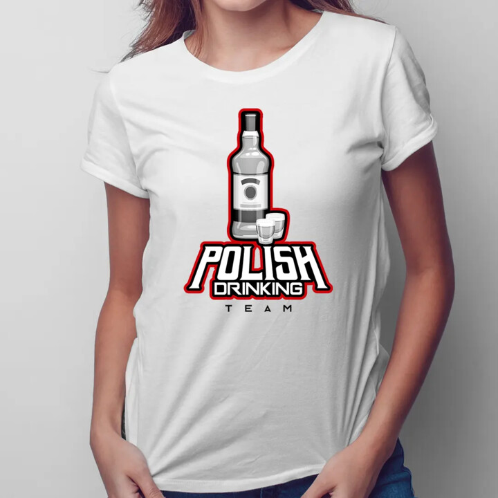 Polish Drinking Team - damska koszulka z nadrukiem