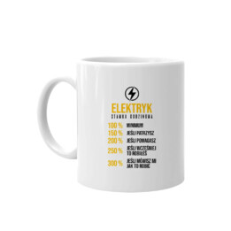 Elektryk - procentowa stawka godzinowa - kubek z nadrukiem
