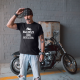 Najlepszy tata jeździ motocyklem - męska koszulka z nadrukiem
