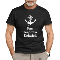 Pan Kapitan Dziadek - męska koszulka z nadrukiem