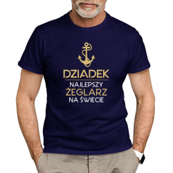Dziadek - najlepszy żeglarz na świecie - męska koszulka z nadrukiem