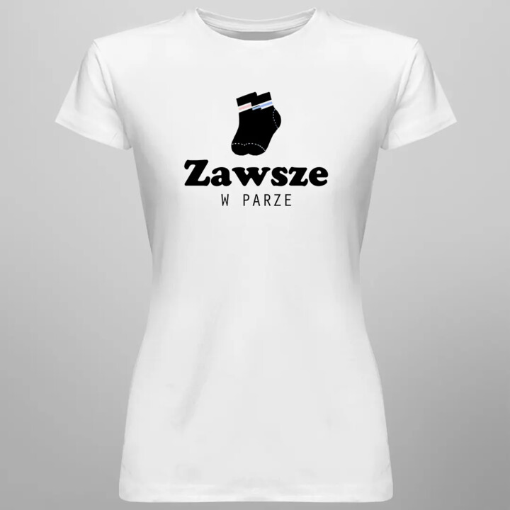 Zawsze w parze - damska koszulka z nadrukiem