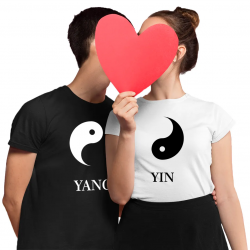 Komplet dla pary - YIN YANG - koszulki z nadrukiem