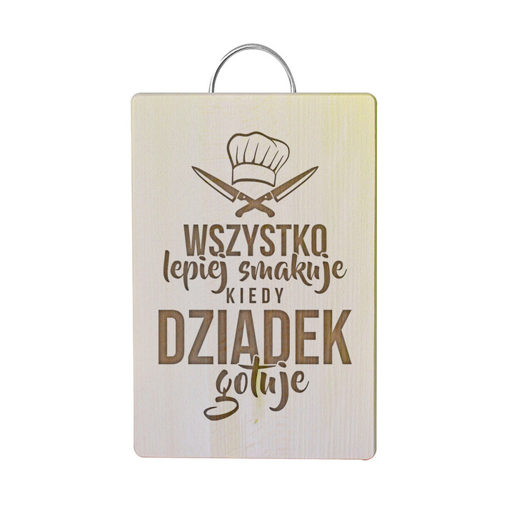 Wszystko lepiej smakuje kiedy mama gotuje - drewniana deska z grawerem