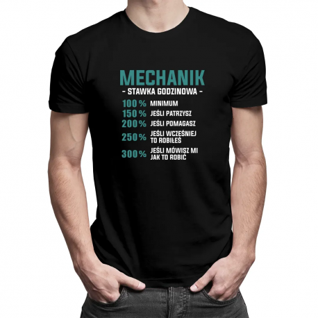Mechanik - stawka godzinowa v2 - męska koszulka z nadrukiem