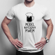 Model napędzany piwem - męska koszulka z nadrukiem