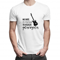 Nie dość, że przystojny to jeszcze gitarzysta - męska koszulka z nadrukiem