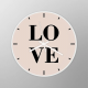 Love - zegar szklany z nadrukiem