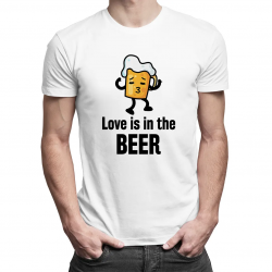 Love is in the beer - męska koszulka z nadrukiem