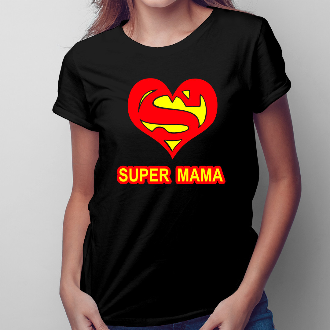 Super mama - damska koszulka z nadrukiem