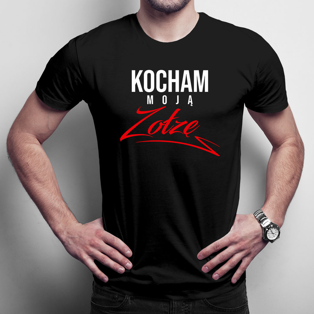 Kocham moją zołzę - męska koszulka z nadrukiem
