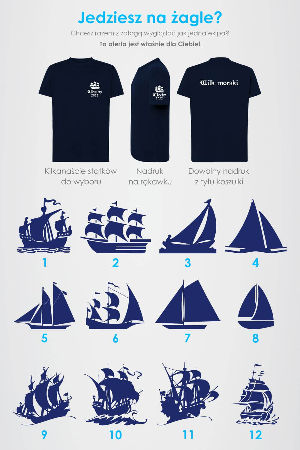 Jedziesz na żagle? Zamów personalizowany t-shirt żeglarski!