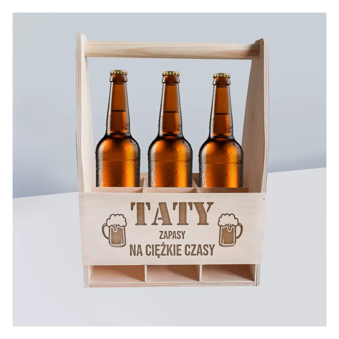 Taty zapasy na ciężkie czasy - drewniane nosidło z grawerem