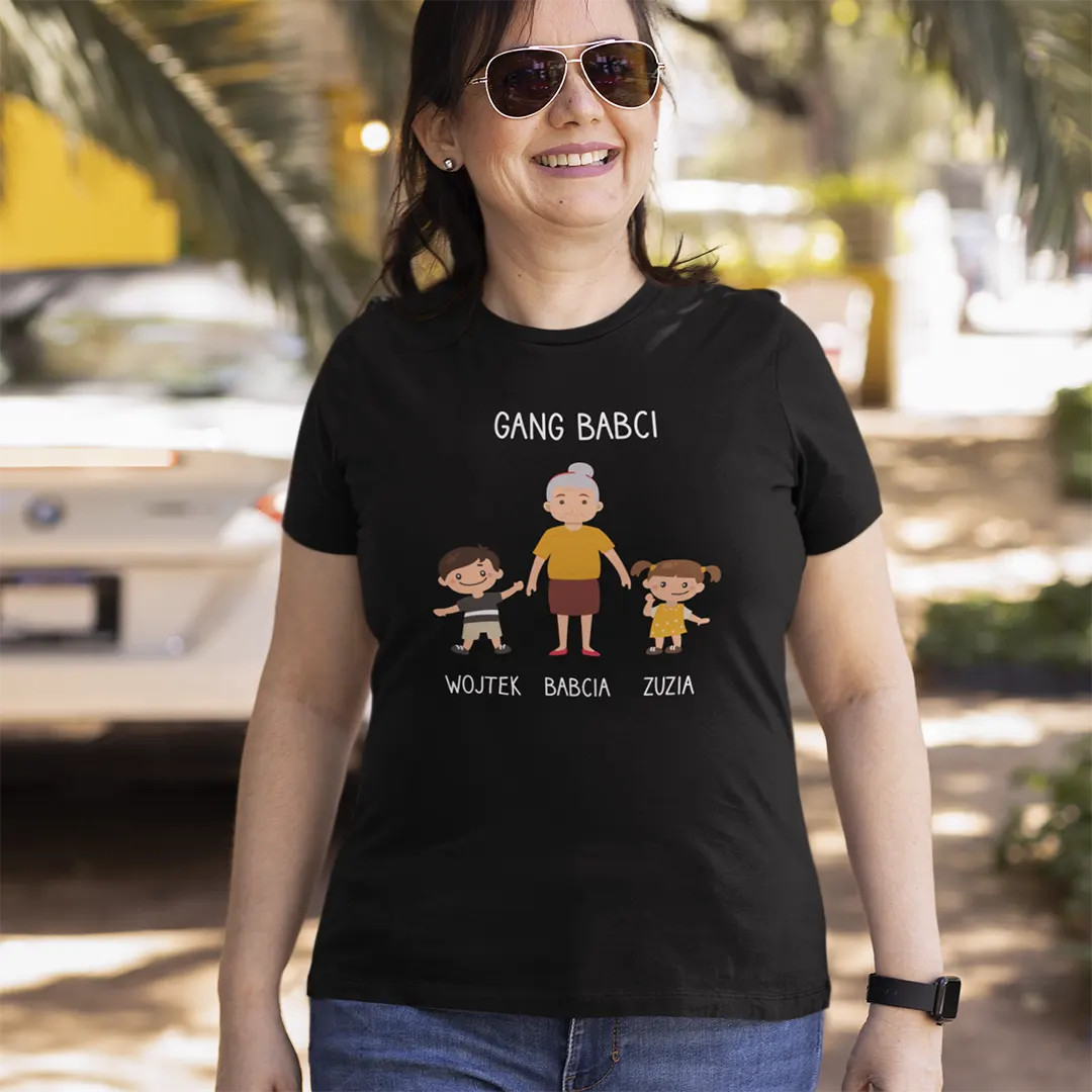 Gang babci wersja 2 - damska lub unisex koszulka na prezent dla babci - produkt personalizowany