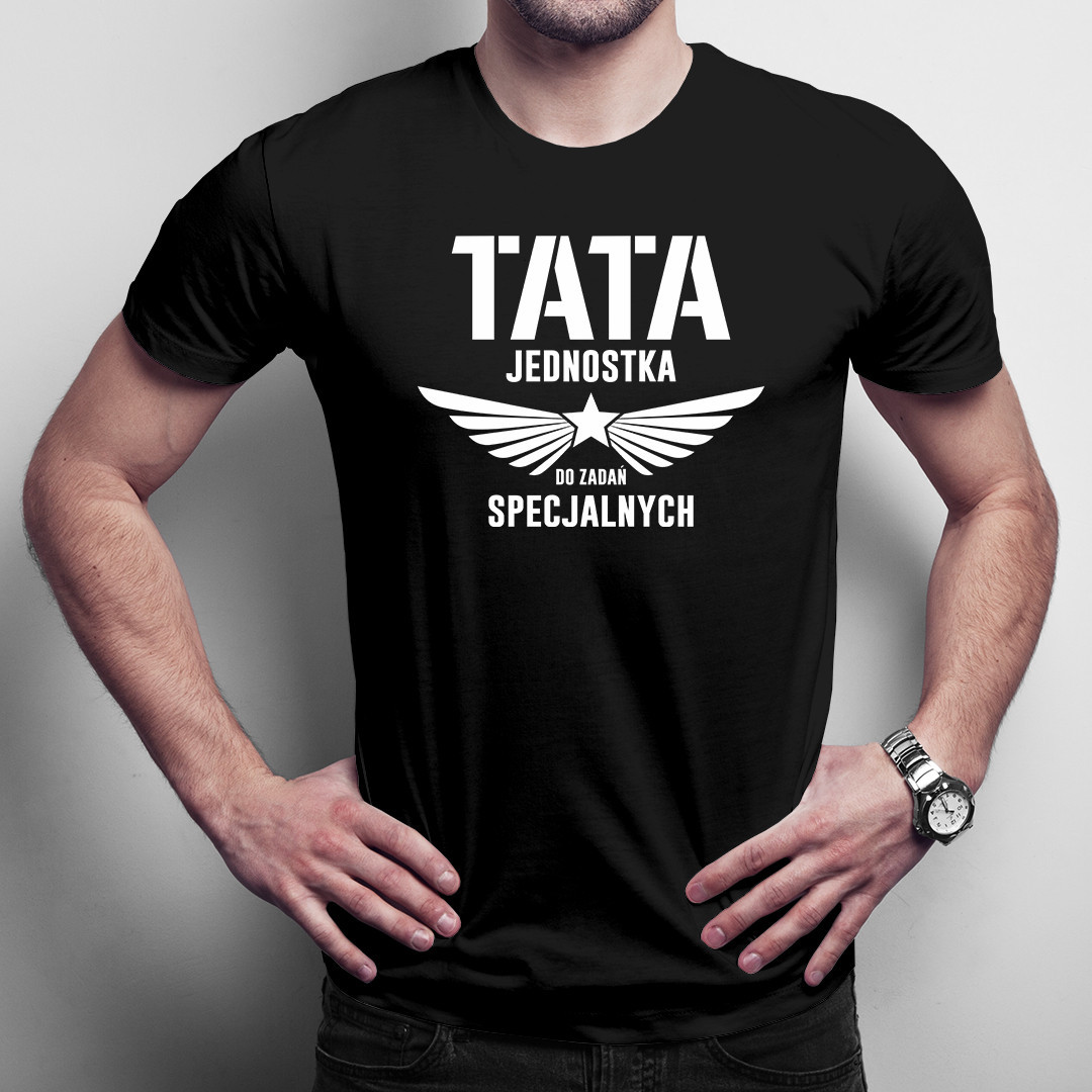 Tata jednostka do zadań specjalnych v2 - męska koszulka z nadrukiem