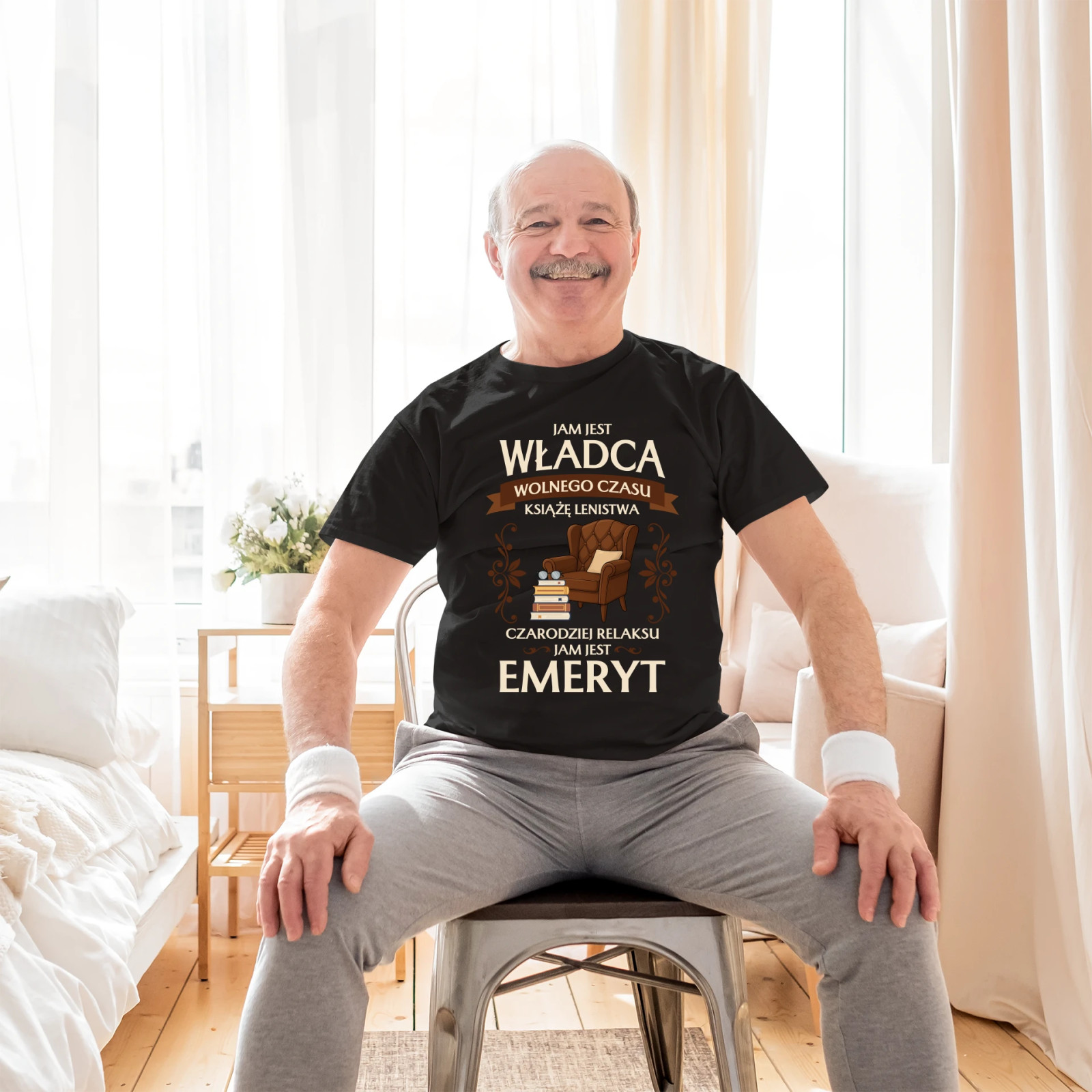 Jam jest władca wolnego czasu - Emeryt - męska koszulka na prezent