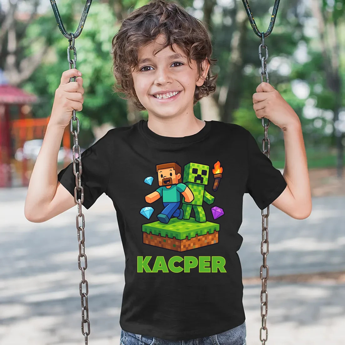 Steve - dziecięca koszulka na prezent dla fanów minecraft - produkt personalizowany