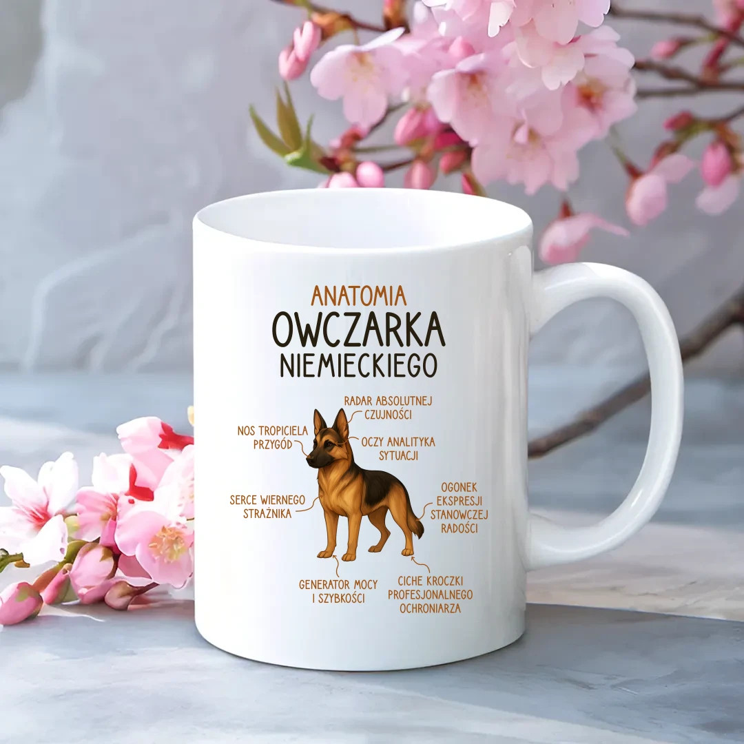 Anatomia owczarka niemieckiego - kubek na prezent