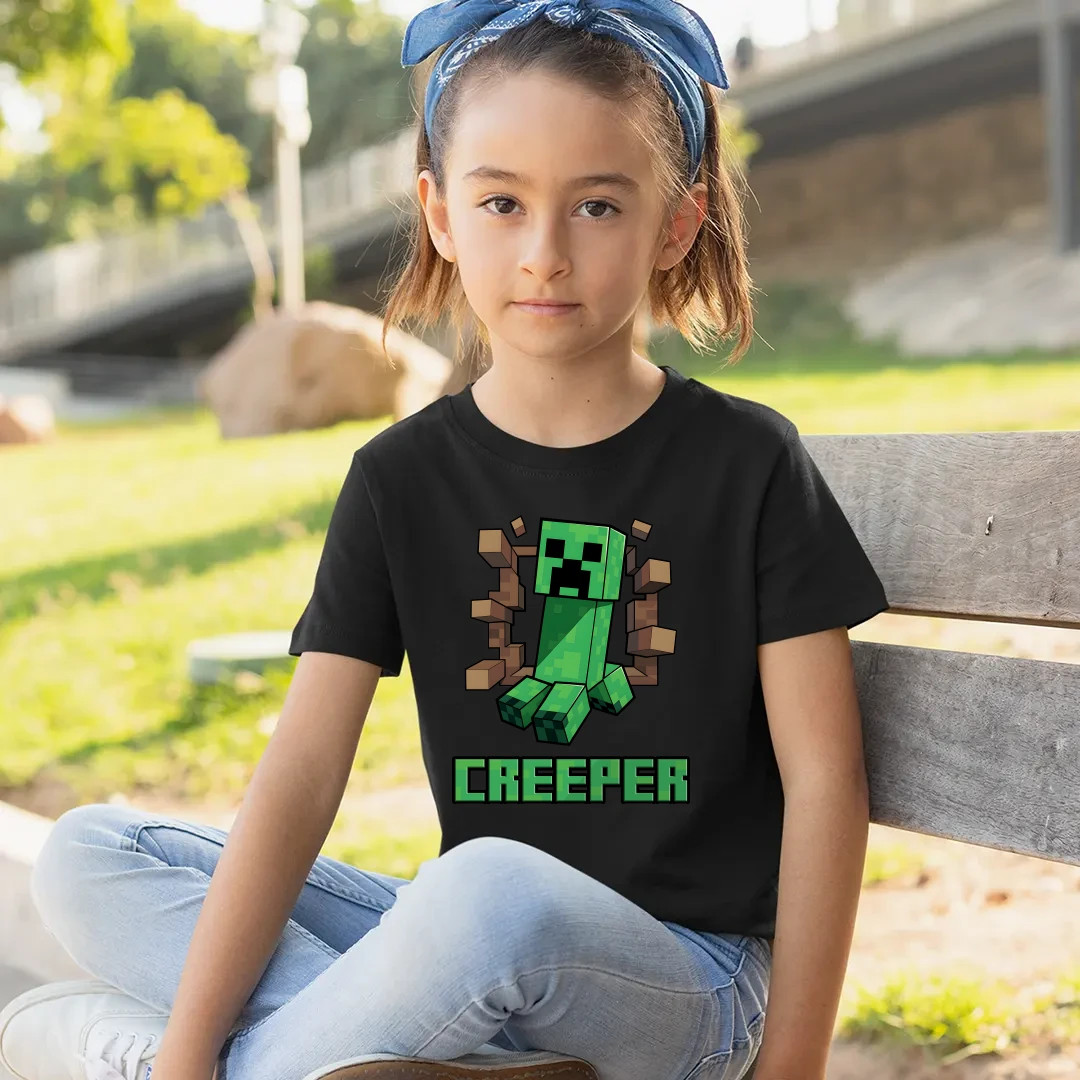 Creeper - dziecięca koszulka na prezent dla fanów gry Minecraft