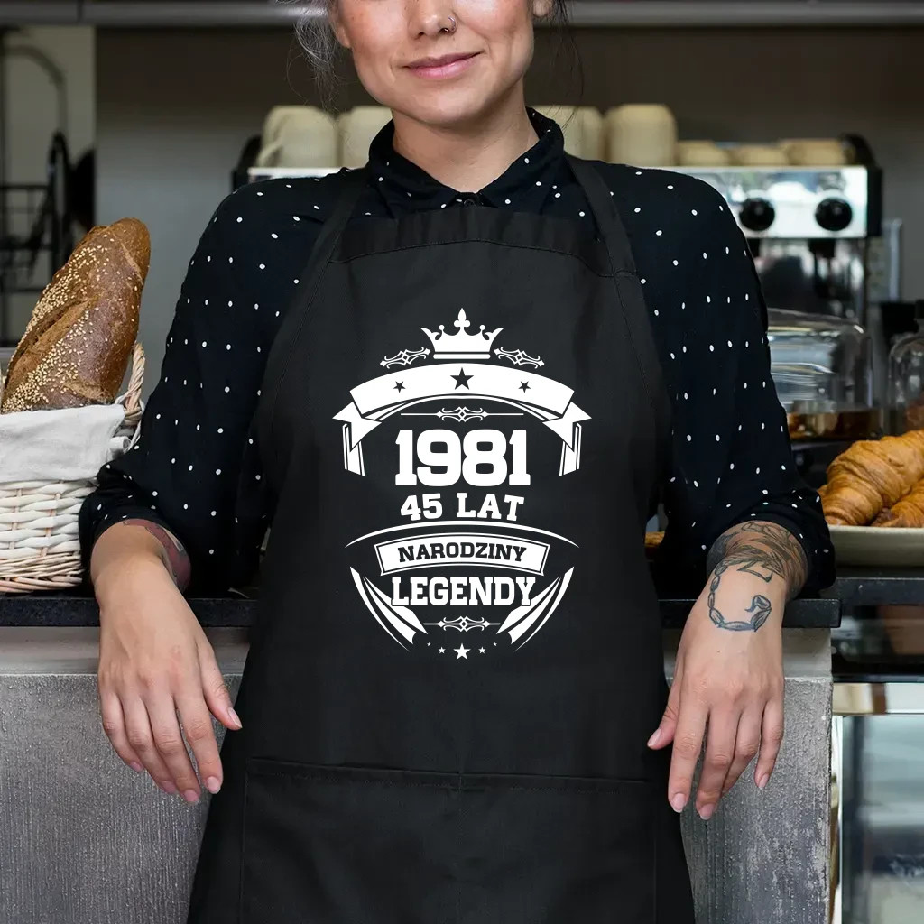 1981 Narodziny legendy 45 lat - fartuch na prezent