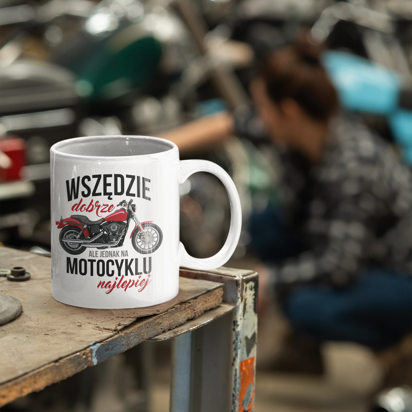 Wszędzie dobrze, ale na motocyklu najlepiej - kubek z nadrukiem