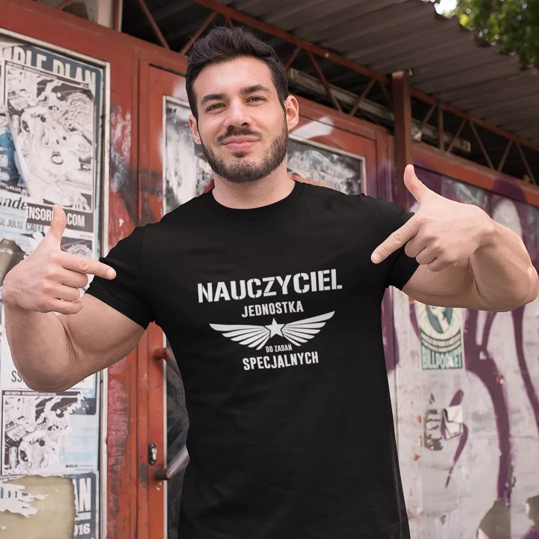 Nauczyciel jednostka do zadań specjalnych - męska koszulka na prezent dla nauczyciela