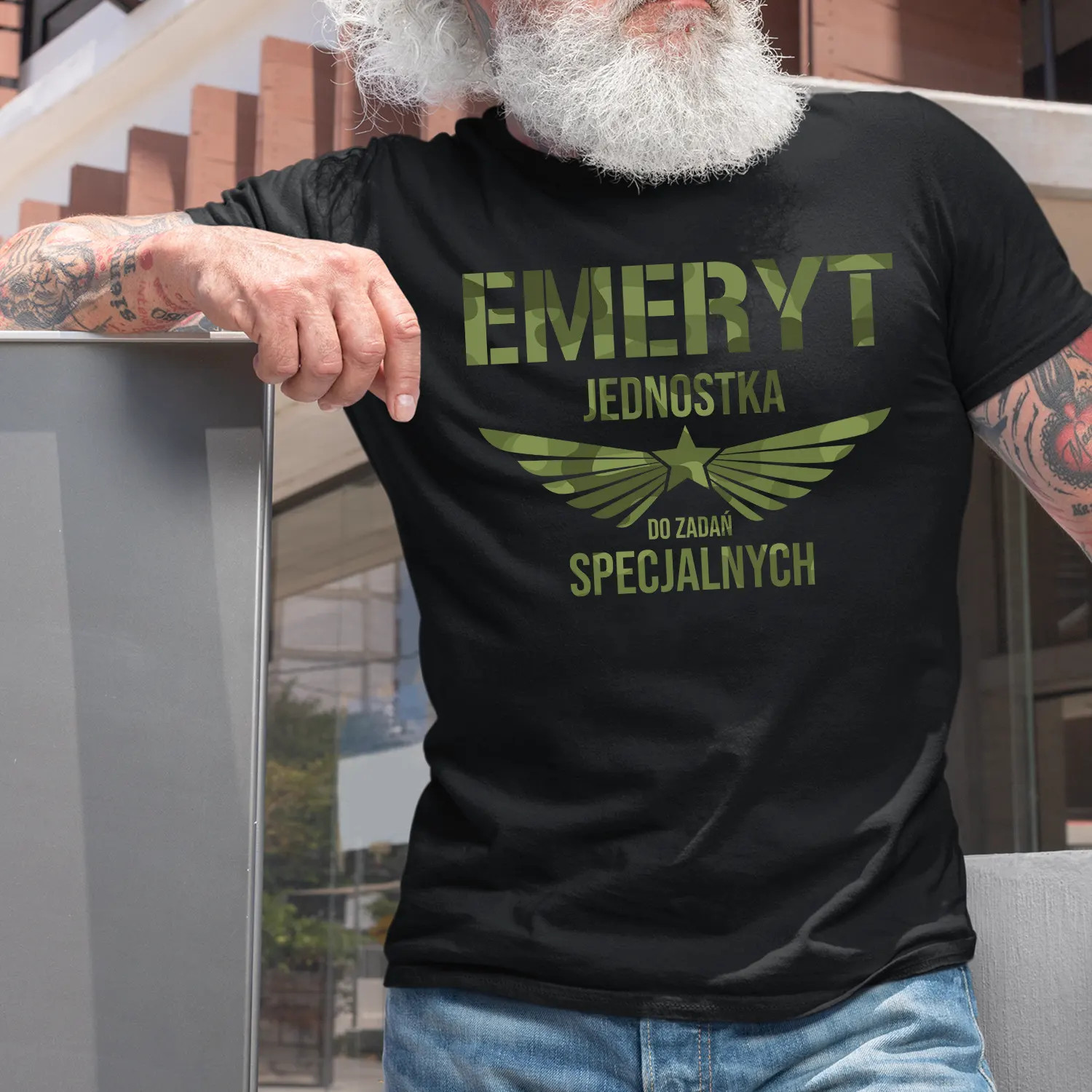 Emeryt jednostka do zadań specjalnych - męska koszulka na prezent dla emeryta