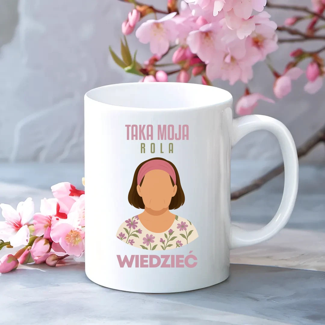Taka moja rola wiedzieć - kubek - prezent na imieniny dla Barbara