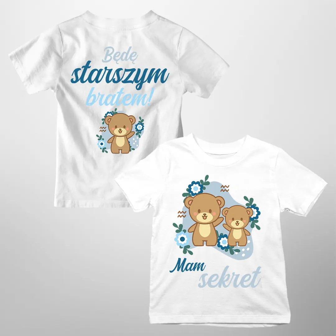 Mam sekret - będę starszym bratem - dwustronna koszulka dziecięca