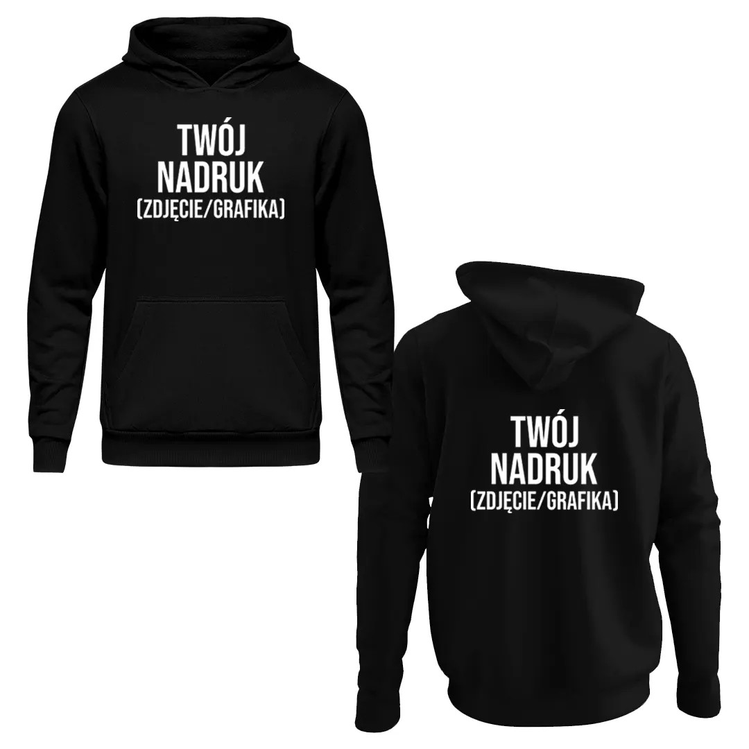 Bluza męska z własnym nadrukiem obustronnym (zdjęcie/grafika)