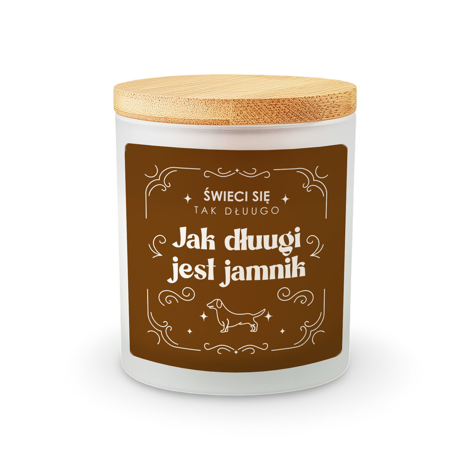 Świeci się tak dłuugo, jak dłuugi jest jamnik - świeczka zapachowa na prezent