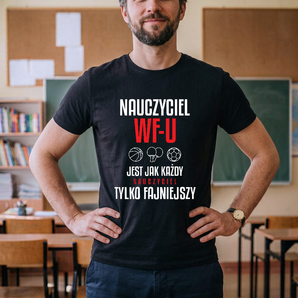 Koszulka dla nauczyciela WF z napisem tylko fajniejszy