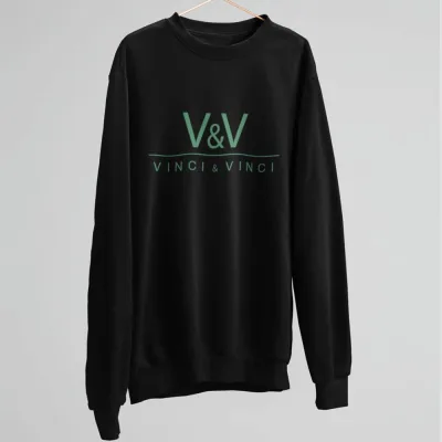 Czarna bluza z zielonym logo V&V
