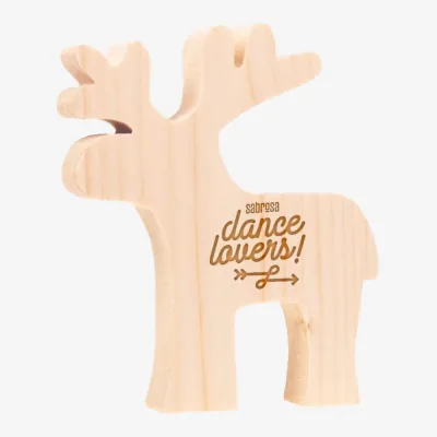 Drewniana figurka renifera z grawerem Dance Lovers
