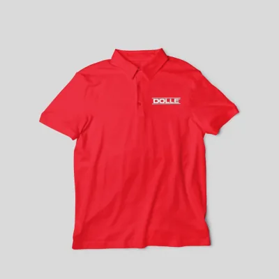 Czerwona koszulka polo z logo Dolle