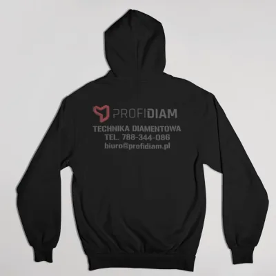 Czarna bluza z kapturem z nadrukiem Profidiam