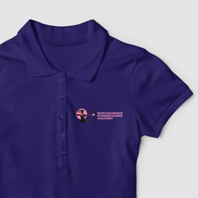 Granatowa damska koszulka polo z małym logo