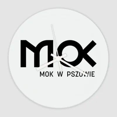 Okrągła tarcza z logo MOK w Pszowie