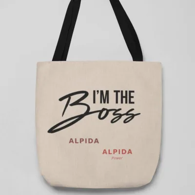 Naturalna torba z nadrukiem I am the Boss